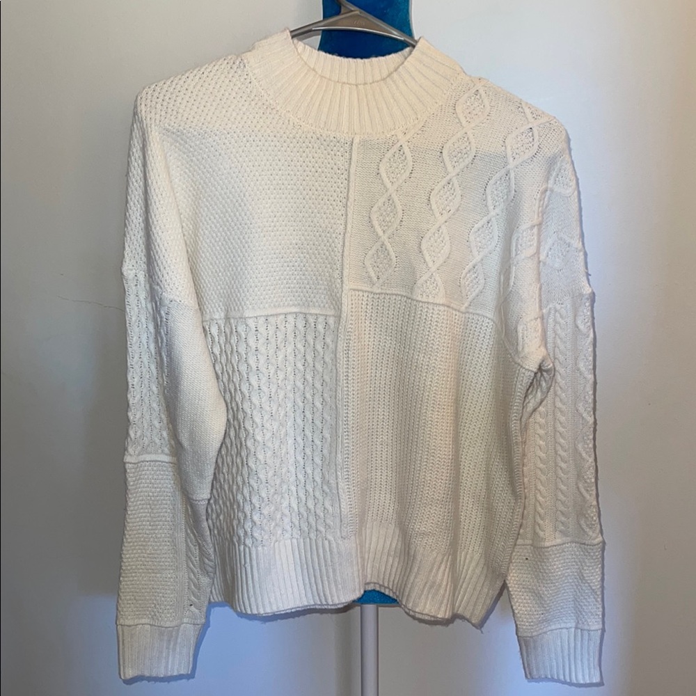 Hippie Rose white Textured  Sweater